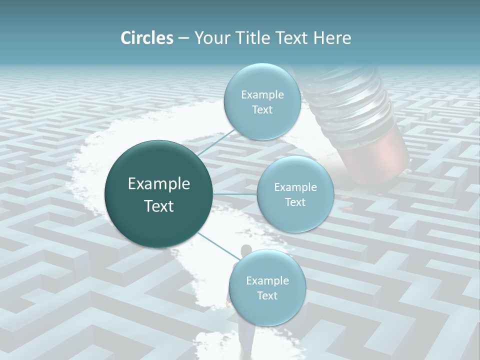 A Man Walking Through A Maze With A Question Mark On It PowerPoint Template