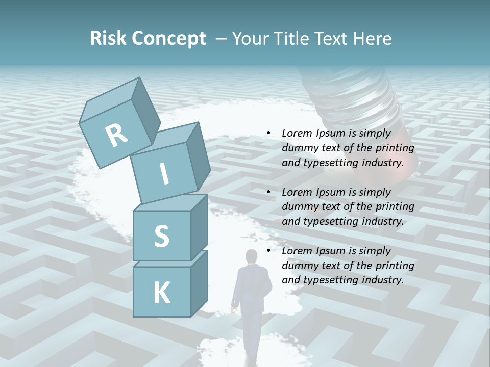 A Man Walking Through A Maze With A Question Mark On It PowerPoint Template