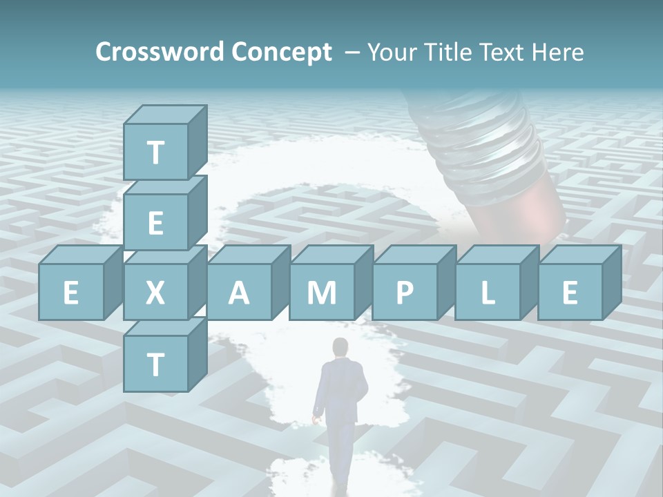 A Man Walking Through A Maze With A Question Mark On It PowerPoint Template