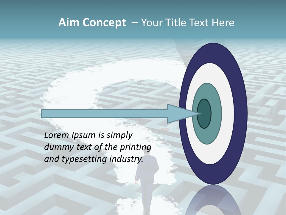 A Man Walking Through A Maze With A Question Mark On It PowerPoint Template