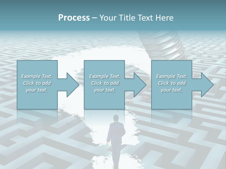 A Man Walking Through A Maze With A Question Mark On It PowerPoint Template
