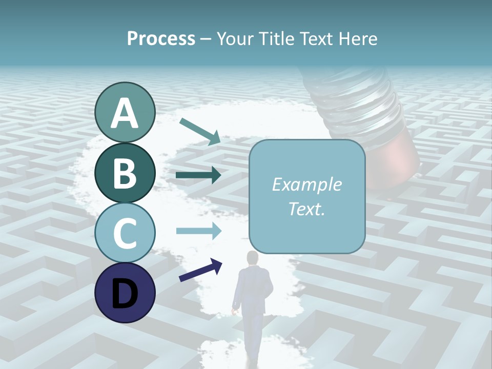 A Man Walking Through A Maze With A Question Mark On It PowerPoint Template