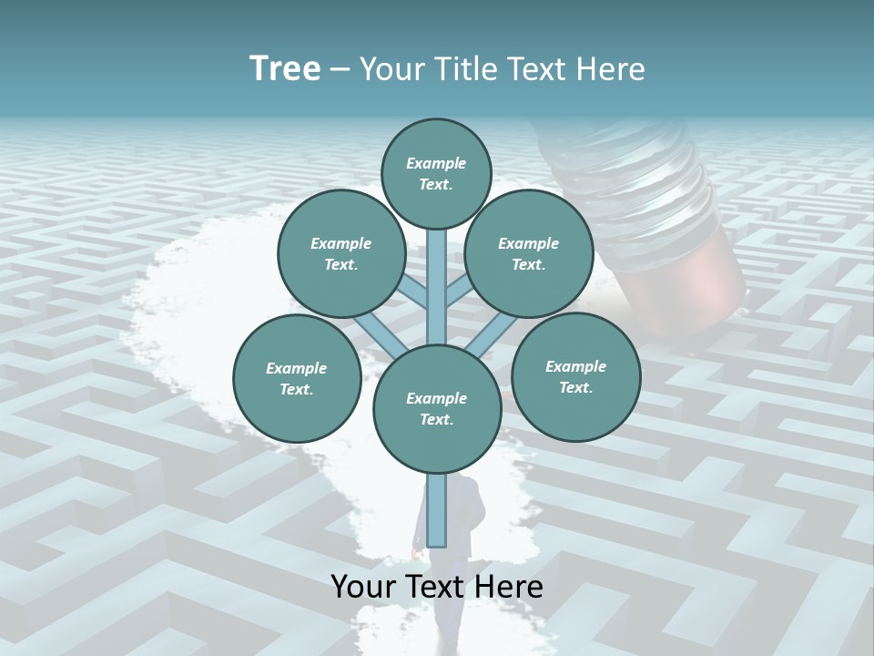 A Man Walking Through A Maze With A Question Mark On It PowerPoint Template