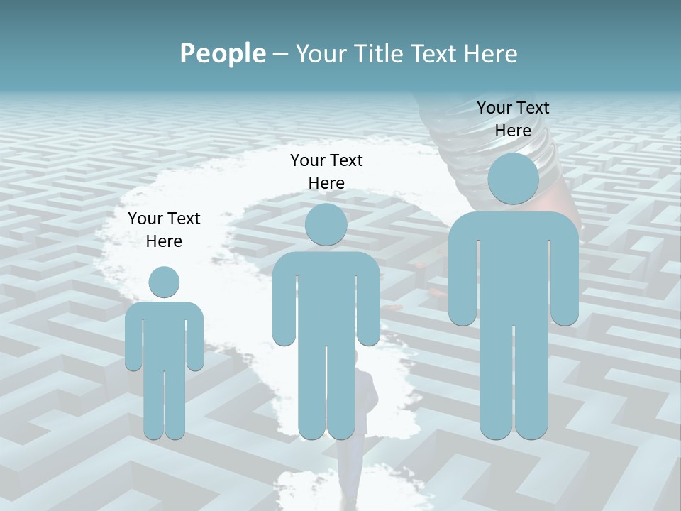 A Man Walking Through A Maze With A Question Mark On It PowerPoint Template