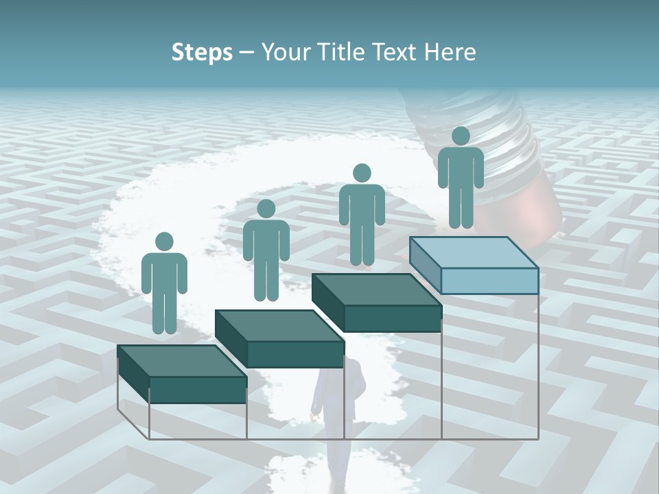 A Man Walking Through A Maze With A Question Mark On It PowerPoint Template