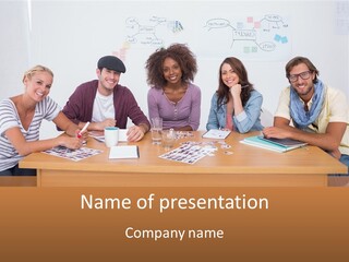 Style Coworkers Brainstorming PowerPoint Template