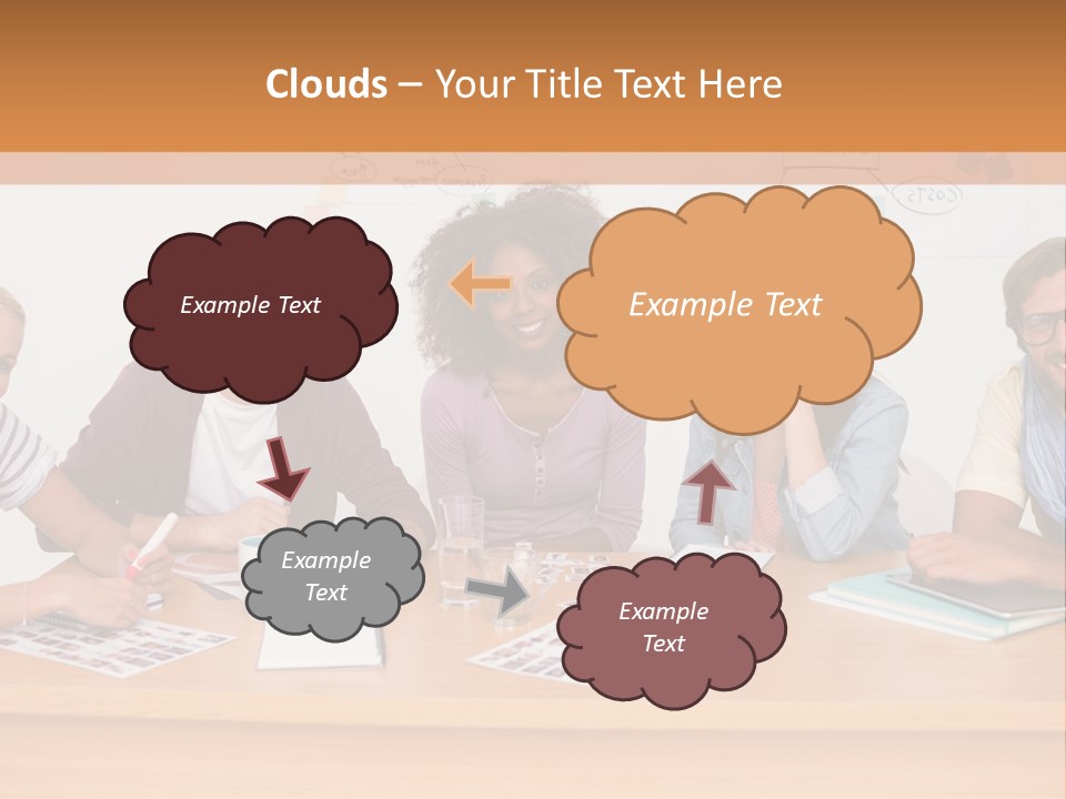 Style Coworkers Brainstorming PowerPoint Template