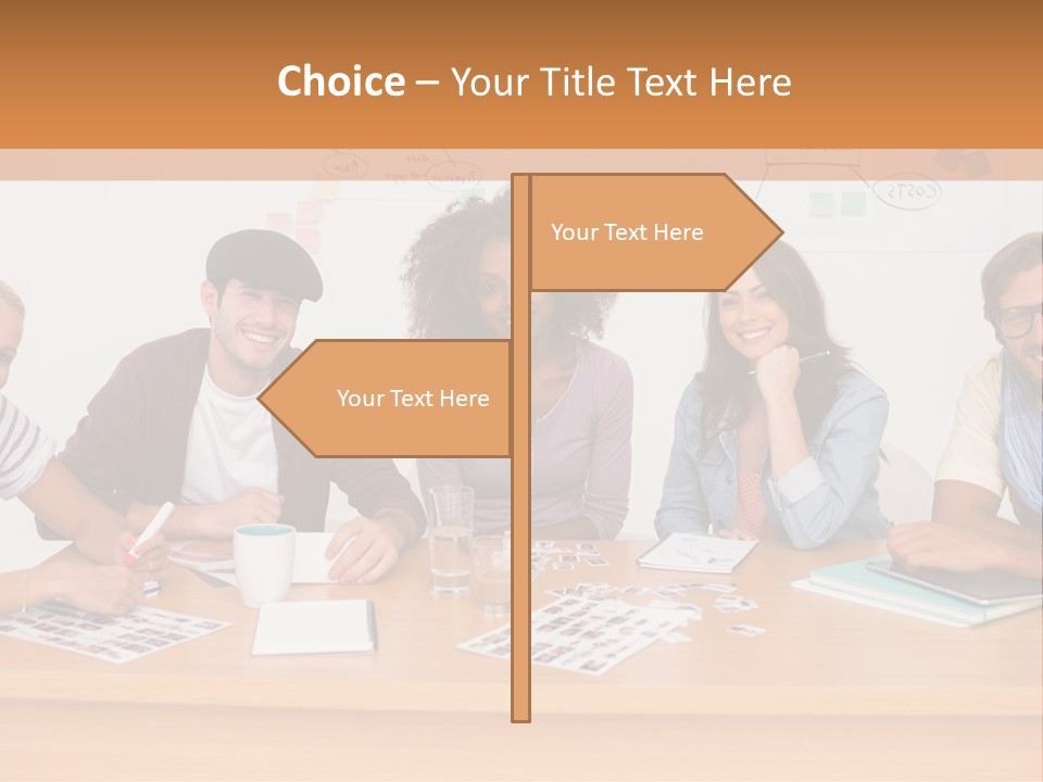 Style Coworkers Brainstorming PowerPoint Template