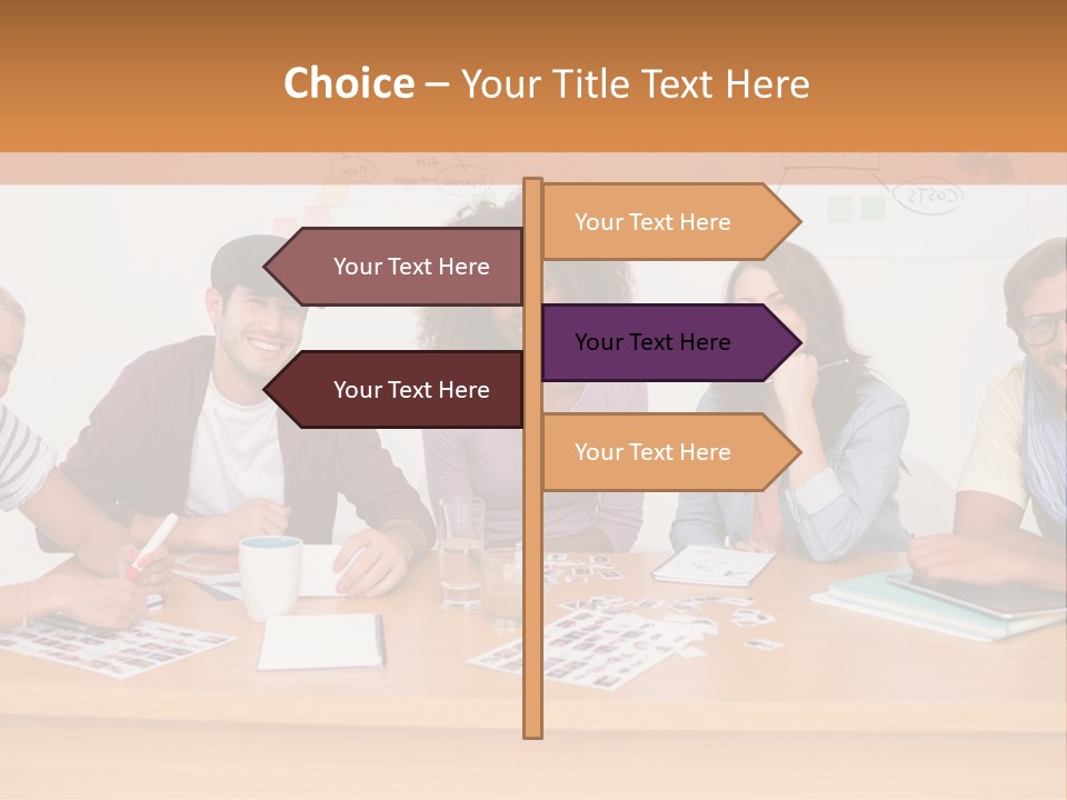 Style Coworkers Brainstorming PowerPoint Template