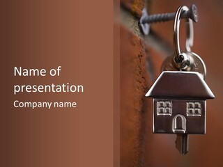 Buying A House House Key Brick PowerPoint Template