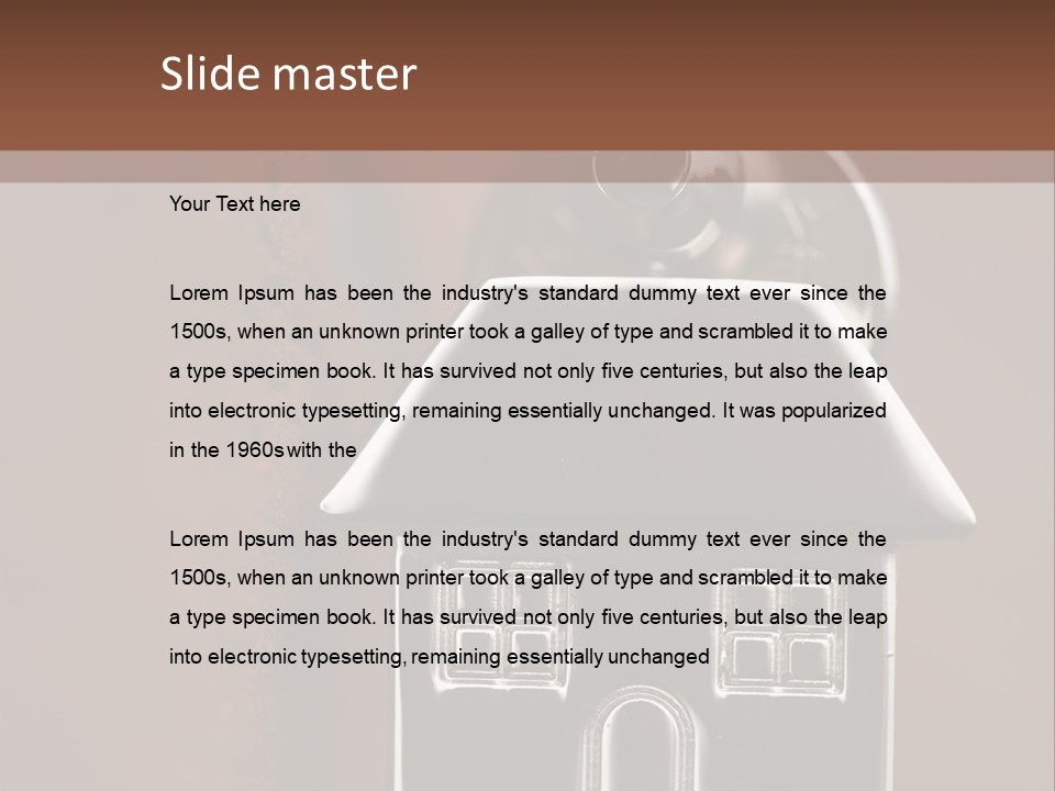 Buying A House House Key Brick PowerPoint Template