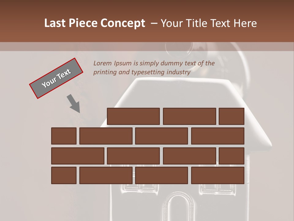Buying A House House Key Brick PowerPoint Template