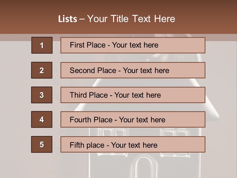 Buying A House House Key Brick PowerPoint Template