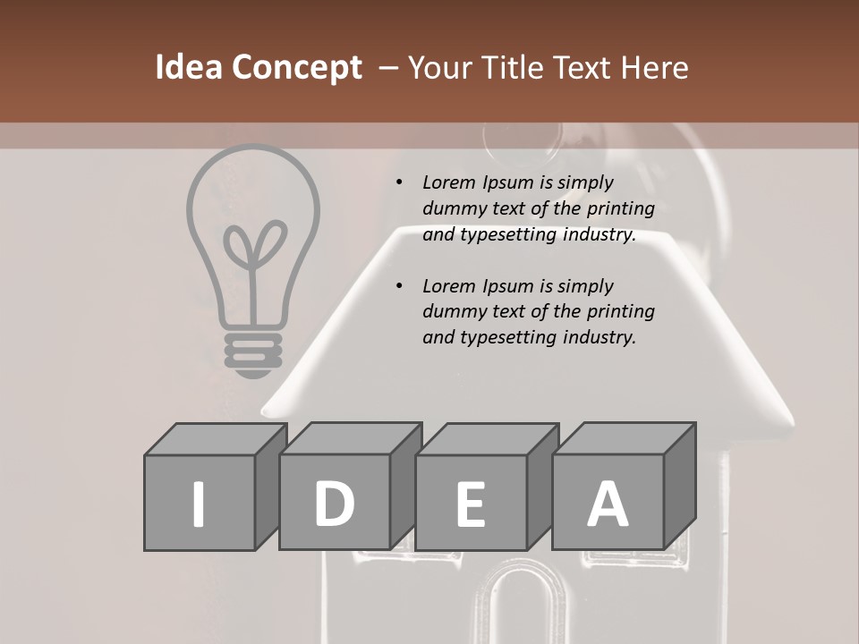 Buying A House House Key Brick PowerPoint Template