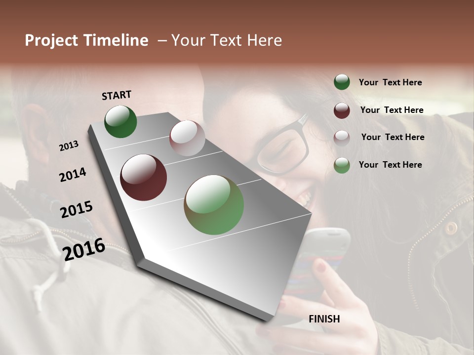 Telephone Street Happiness PowerPoint Template