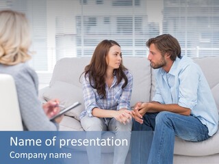 Break Through Listening Sofa PowerPoint Template