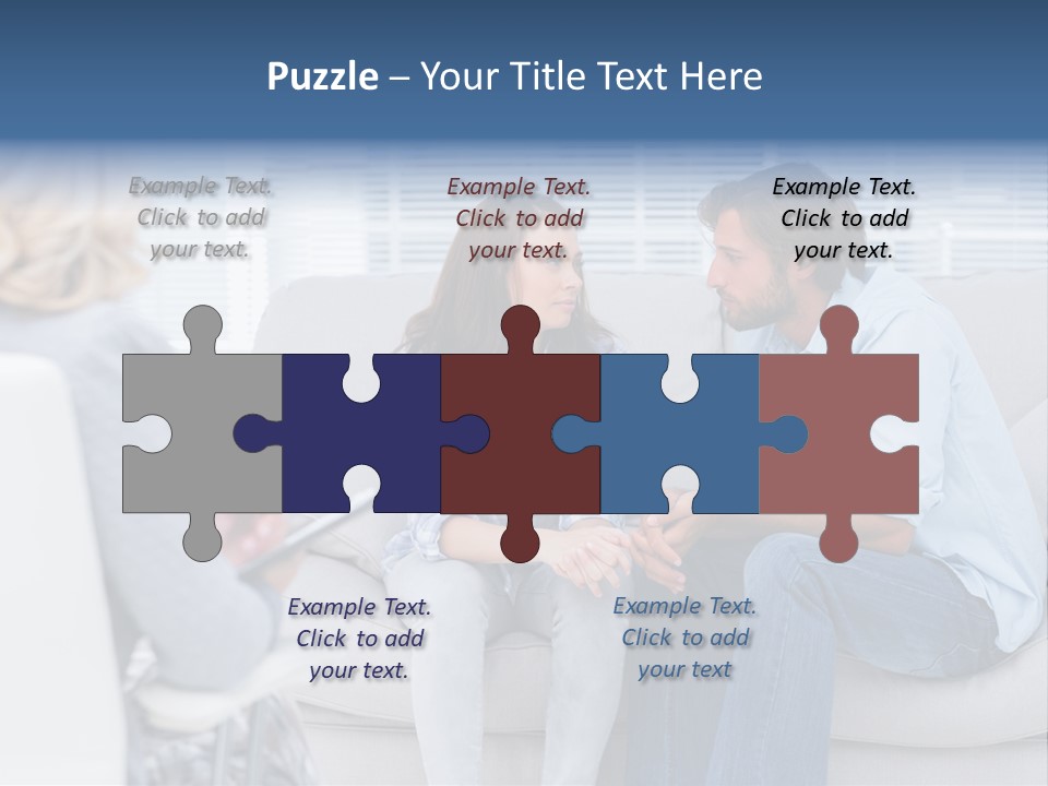 Break Through Listening Sofa PowerPoint Template