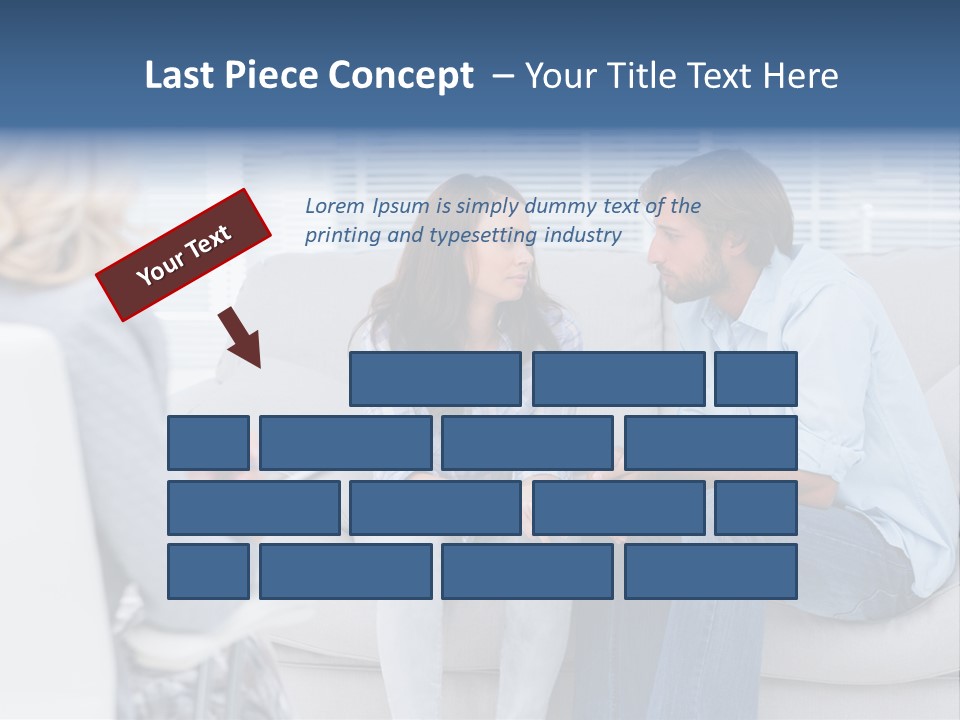 Break Through Listening Sofa PowerPoint Template