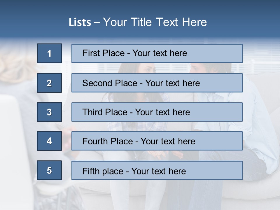 Break Through Listening Sofa PowerPoint Template