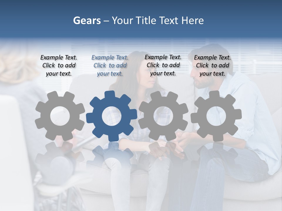 Break Through Listening Sofa PowerPoint Template