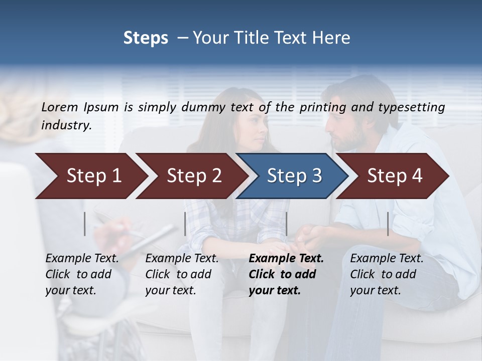 Break Through Listening Sofa PowerPoint Template