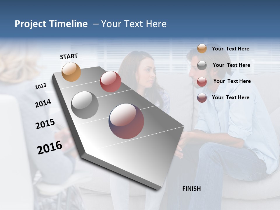 Break Through Listening Sofa PowerPoint Template