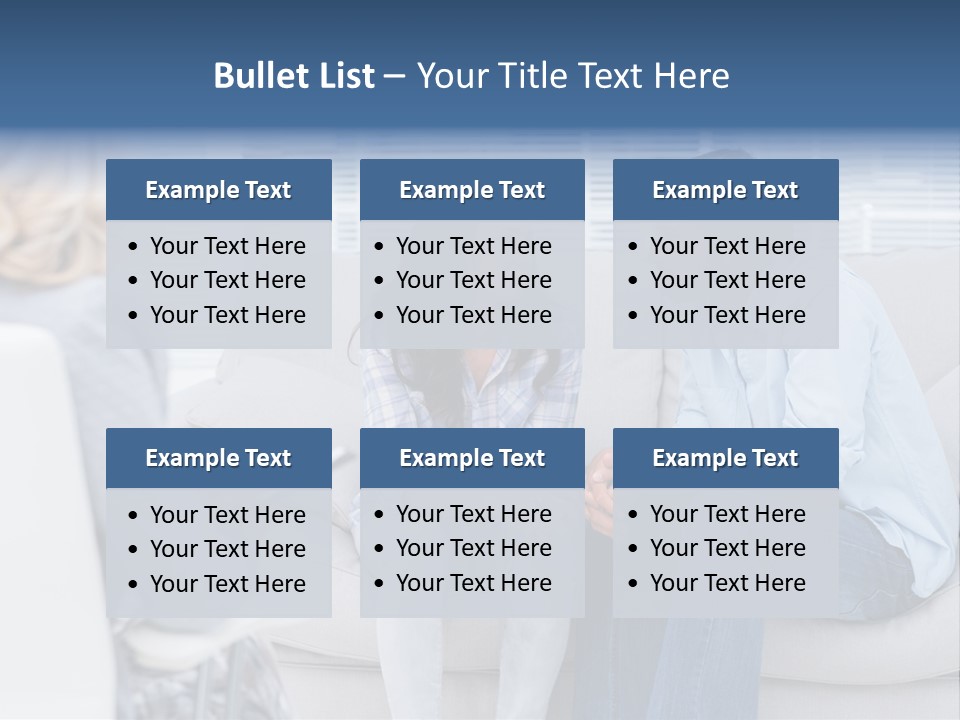 Break Through Listening Sofa PowerPoint Template