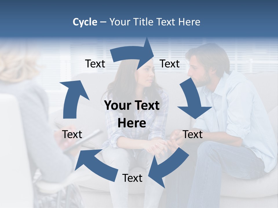 Break Through Listening Sofa PowerPoint Template