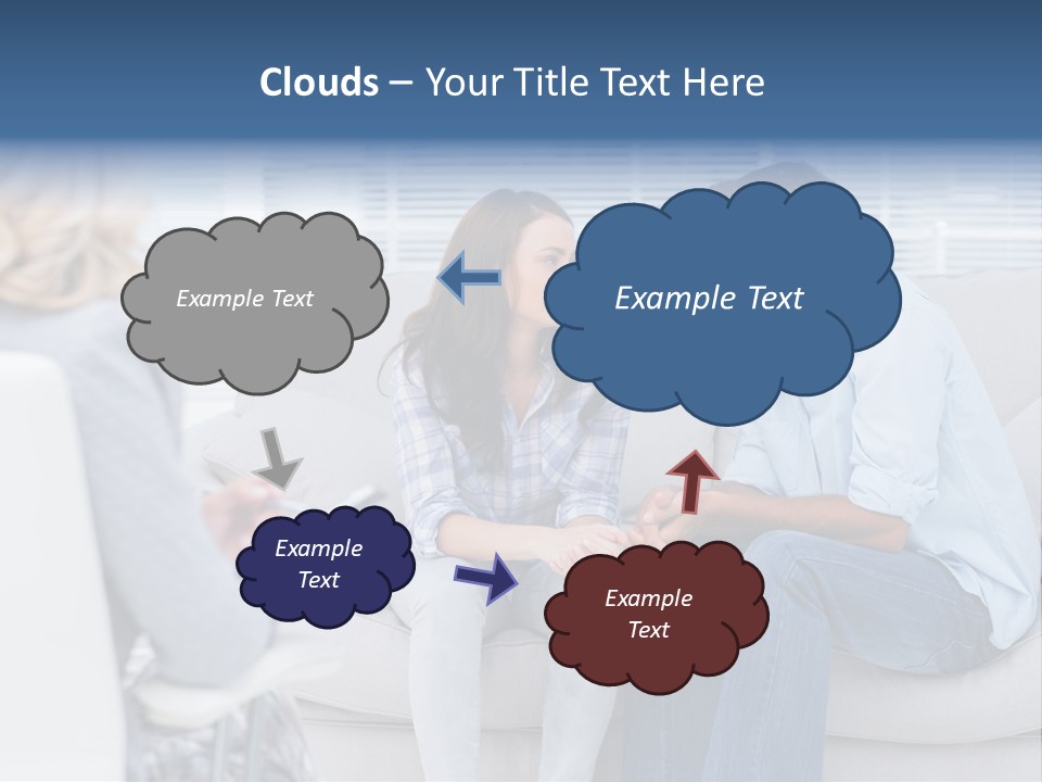 Break Through Listening Sofa PowerPoint Template