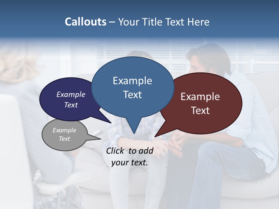 Break Through Listening Sofa PowerPoint Template