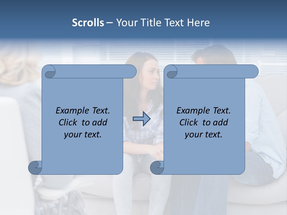 Break Through Listening Sofa PowerPoint Template