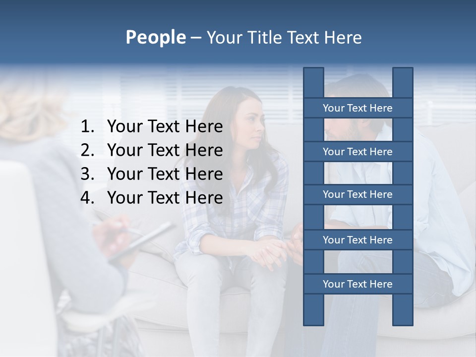 Break Through Listening Sofa PowerPoint Template