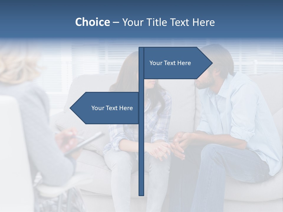 Break Through Listening Sofa PowerPoint Template