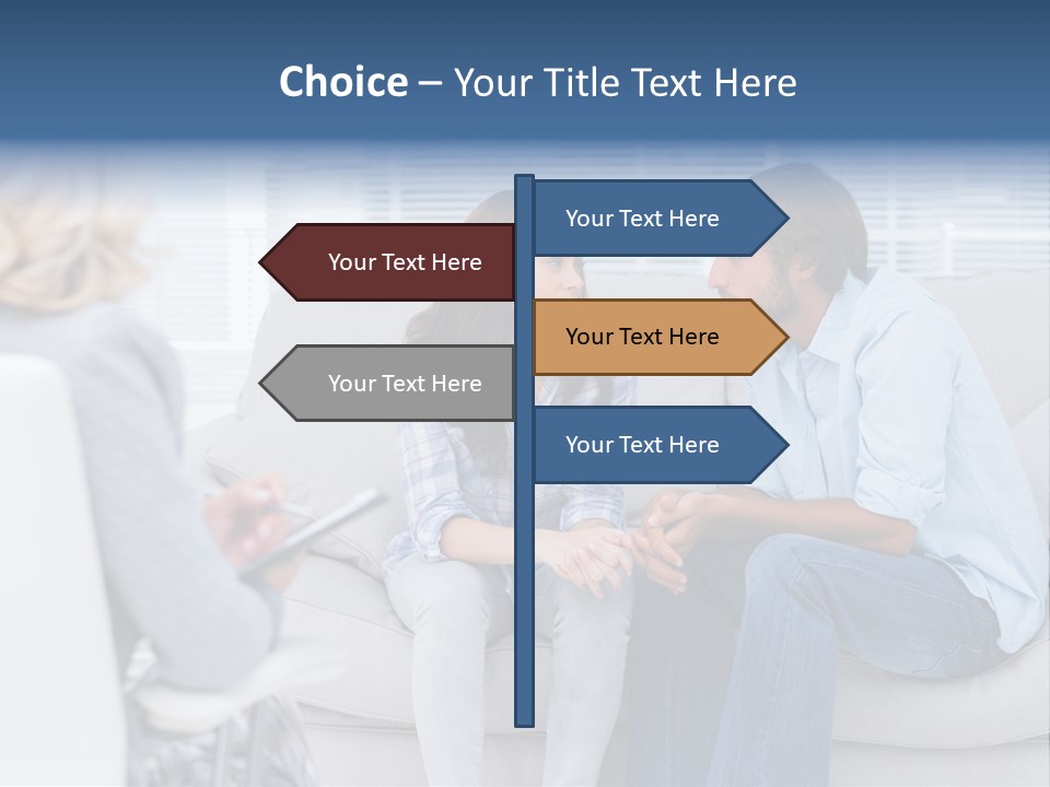 Break Through Listening Sofa PowerPoint Template