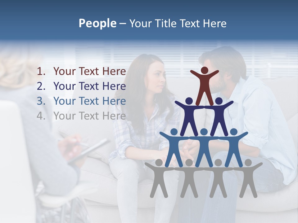 Break Through Listening Sofa PowerPoint Template