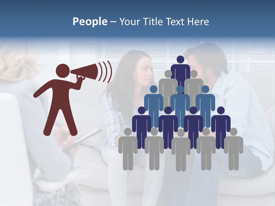 Break Through Listening Sofa PowerPoint Template