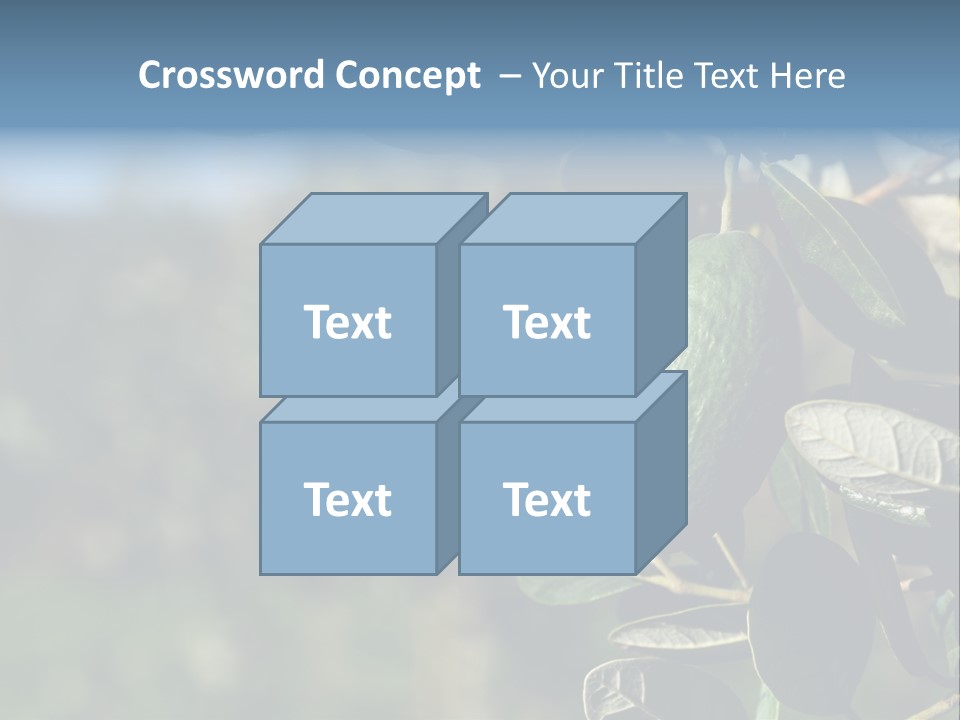 An Avocado Hanging From A Tree With Leaves PowerPoint Template