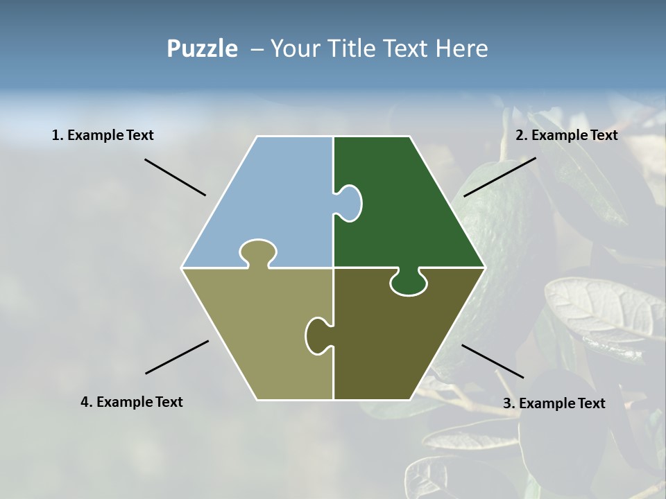 An Avocado Hanging From A Tree With Leaves PowerPoint Template