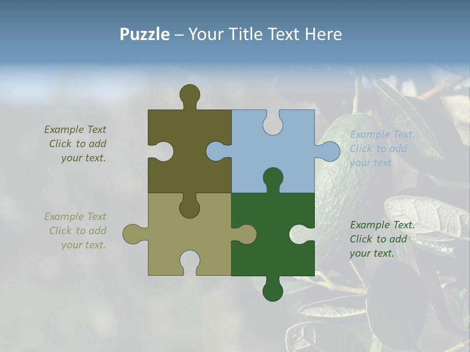 An Avocado Hanging From A Tree With Leaves PowerPoint Template