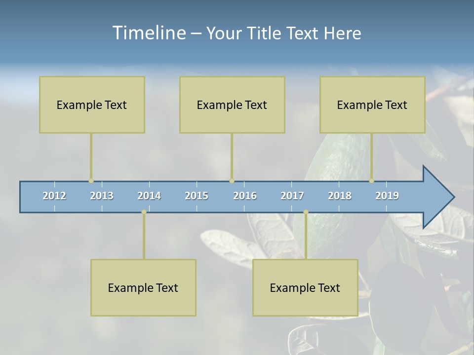 An Avocado Hanging From A Tree With Leaves PowerPoint Template