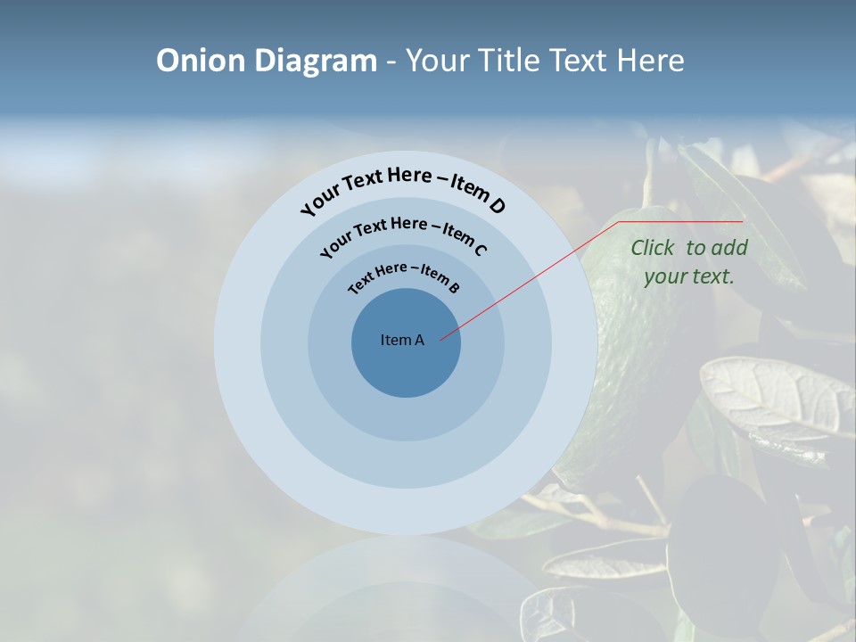 An Avocado Hanging From A Tree With Leaves PowerPoint Template