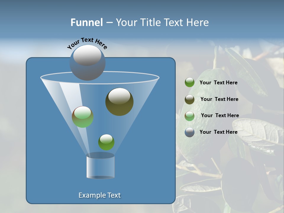 An Avocado Hanging From A Tree With Leaves PowerPoint Template