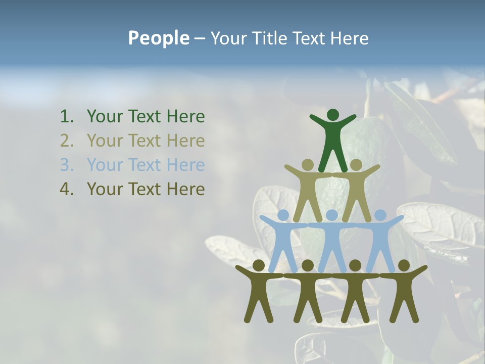 An Avocado Hanging From A Tree With Leaves PowerPoint Template