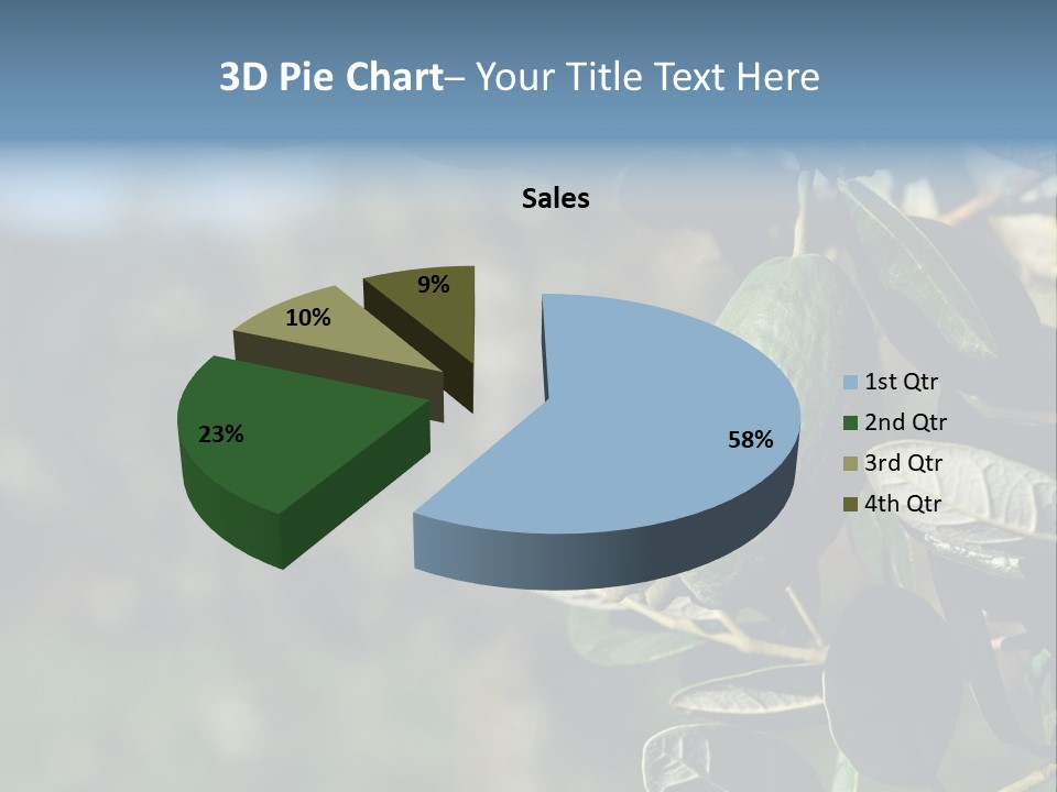 An Avocado Hanging From A Tree With Leaves PowerPoint Template