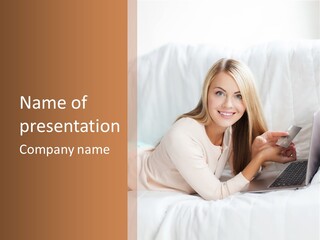 Invest Housewife Holding PowerPoint Template