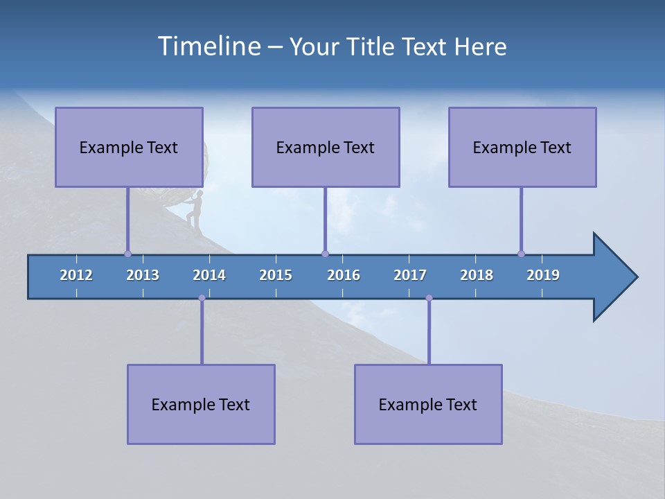 A Person Pushing A Ball Up The Side Of A Mountain PowerPoint Template