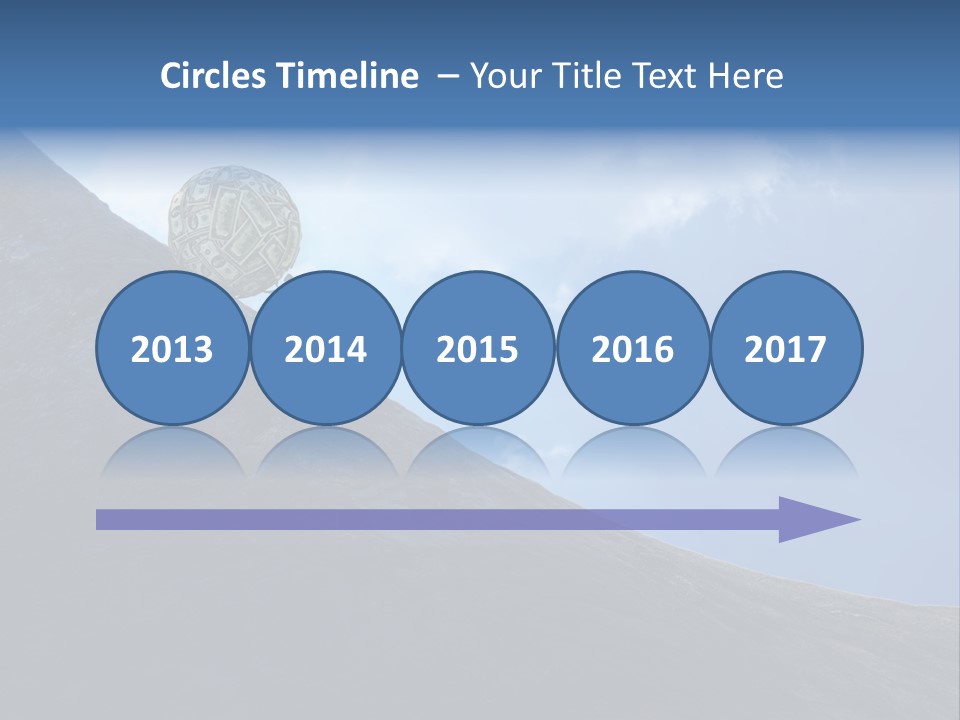 A Person Pushing A Ball Up The Side Of A Mountain PowerPoint Template