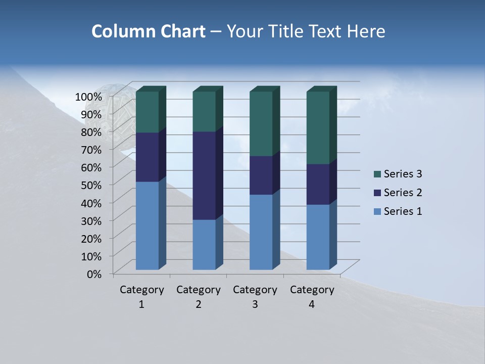 A Person Pushing A Ball Up The Side Of A Mountain PowerPoint Template