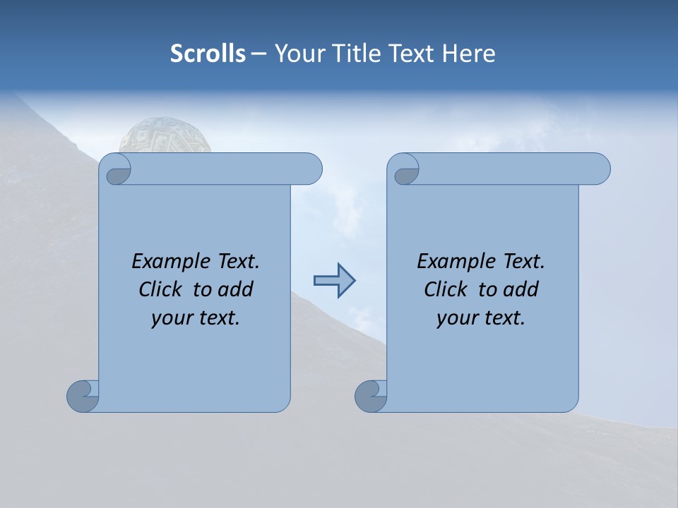A Person Pushing A Ball Up The Side Of A Mountain PowerPoint Template
