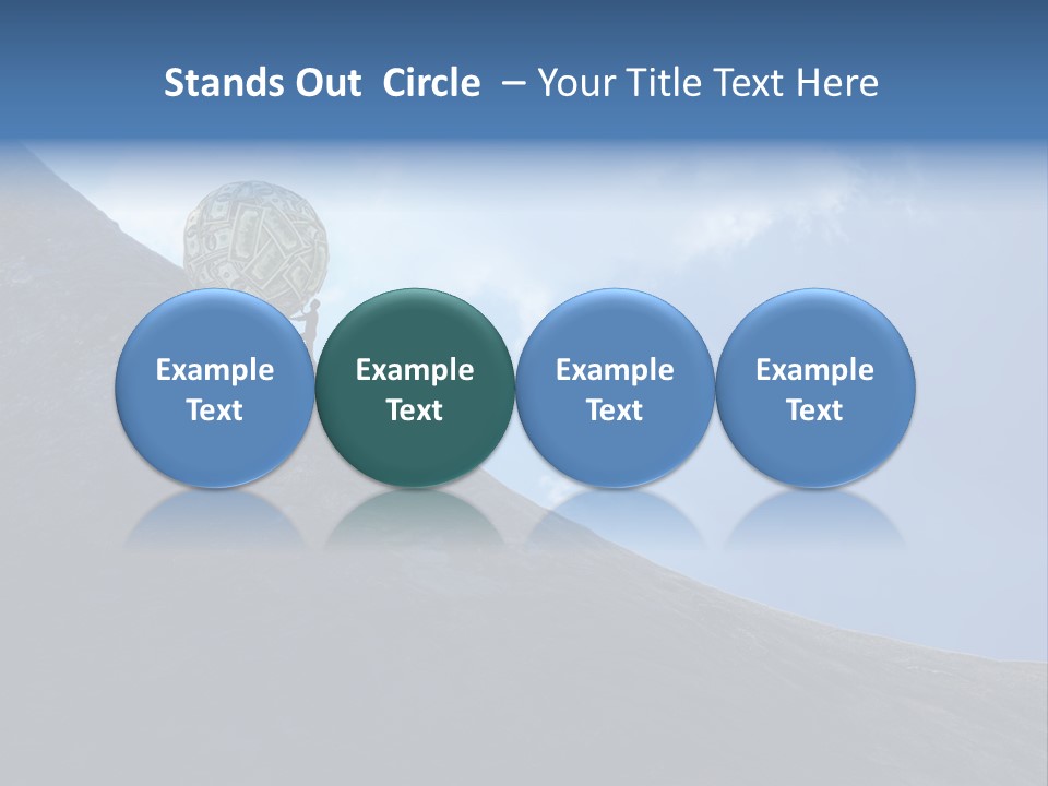 A Person Pushing A Ball Up The Side Of A Mountain PowerPoint Template